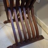 Florentine Savonarola chair, entirely hand-carved in walnut