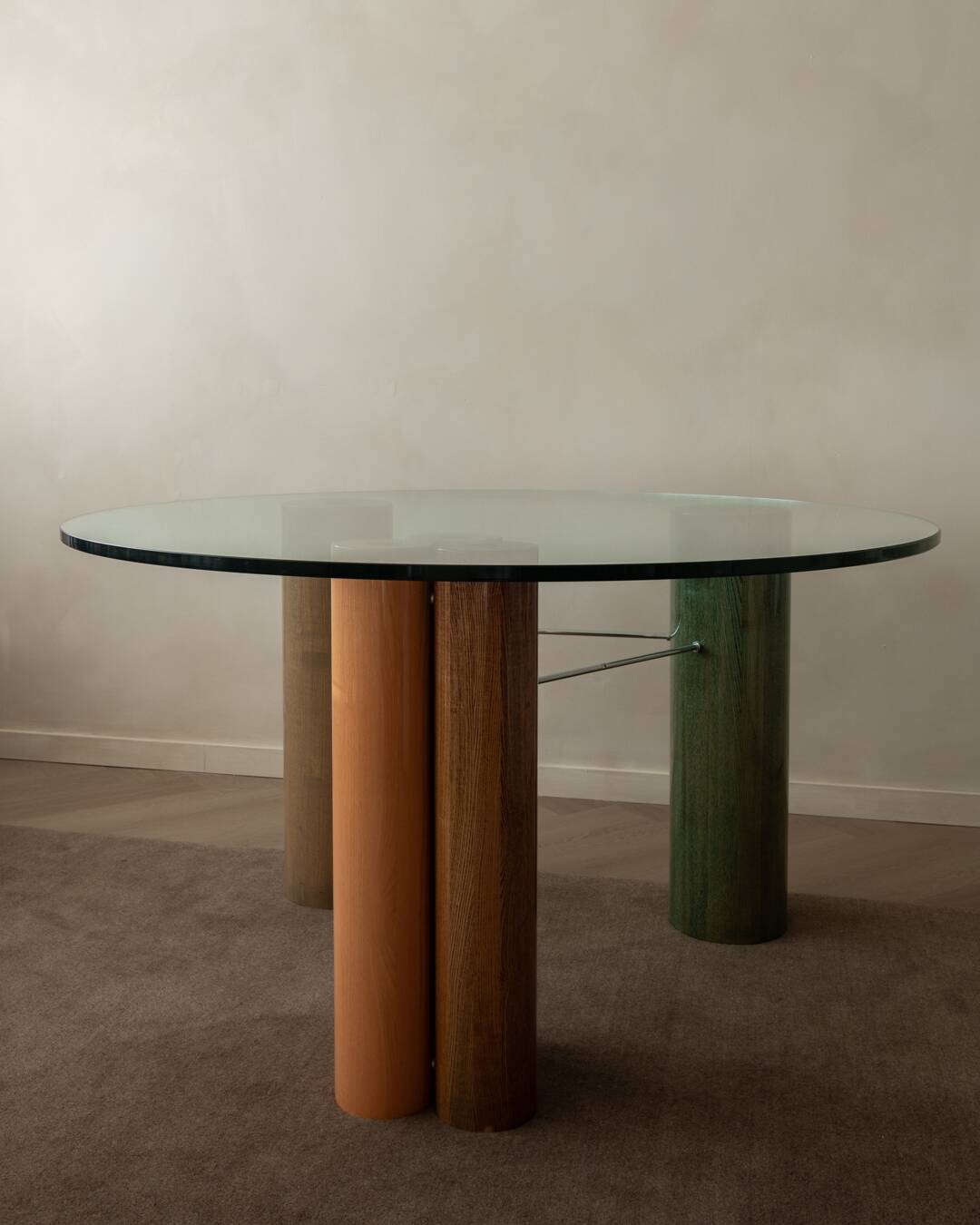 Vintage Saporiti Italia Dining Table – Enamel Column Base - 1980s