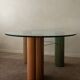 Vintage Saporiti Italia Dining Table – Enamel Column Base - 1980s