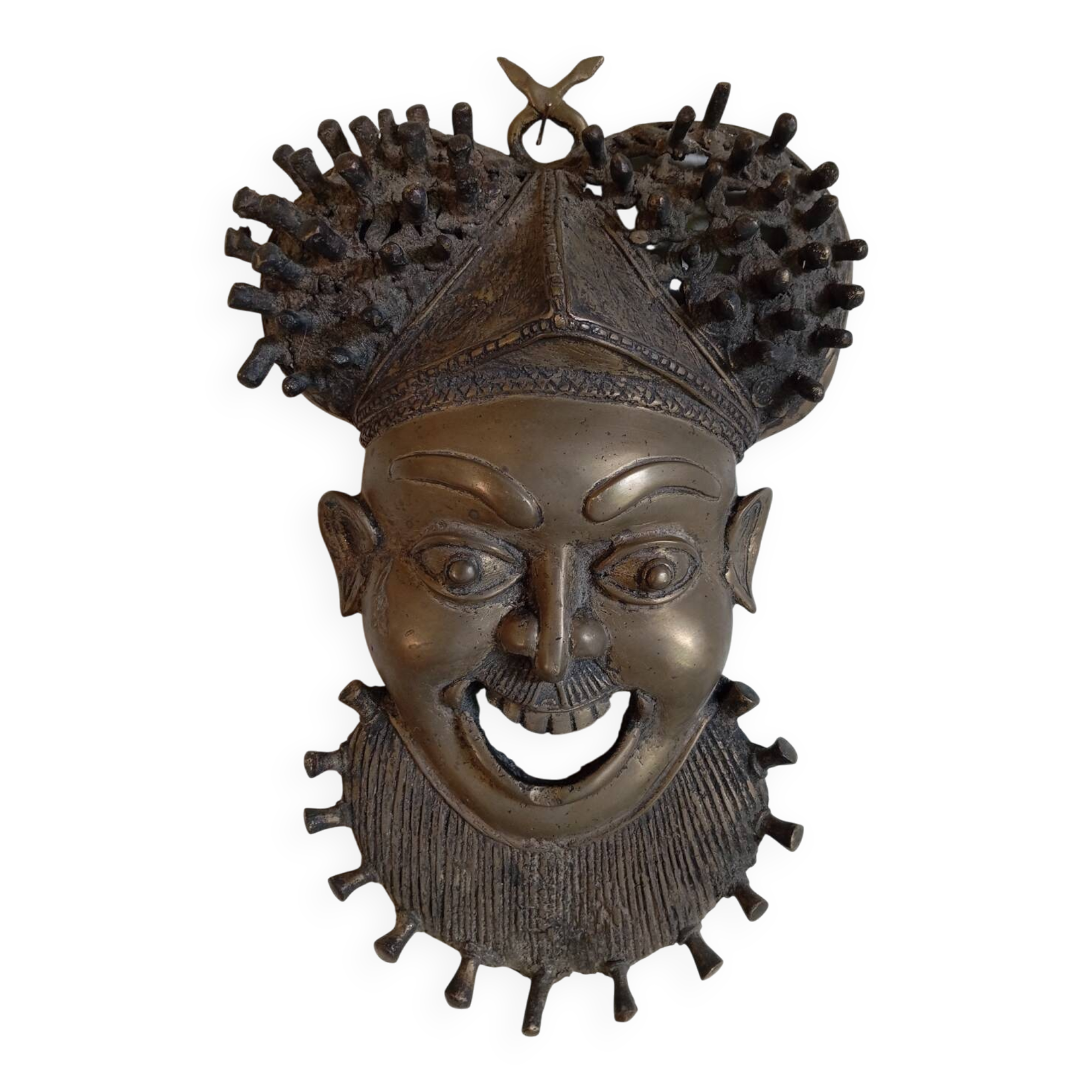 Large bronze Bamoun mask