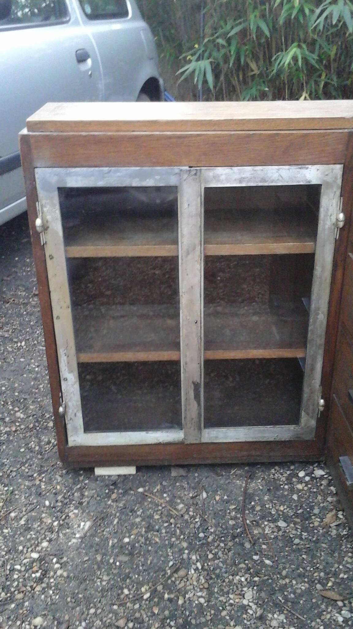 Oak art deco corner unit