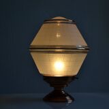 Art Deco table lamp with granite glass globe