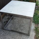 Table basse marbre et inox