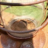 Lanterne ancienne en métal et verre