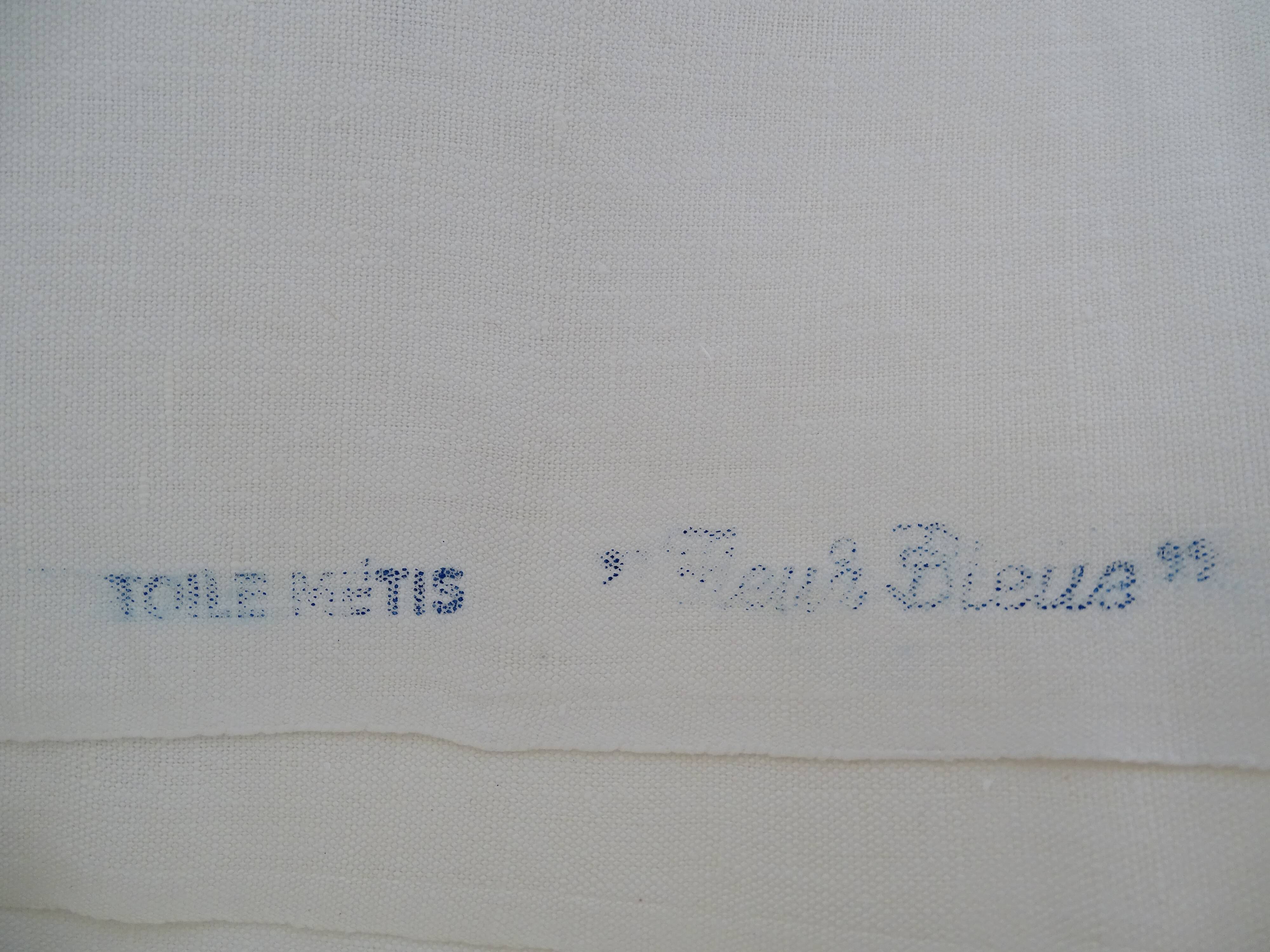 Flat sheet "blue flower" linen mixed-race canvas 300 x 180 cm