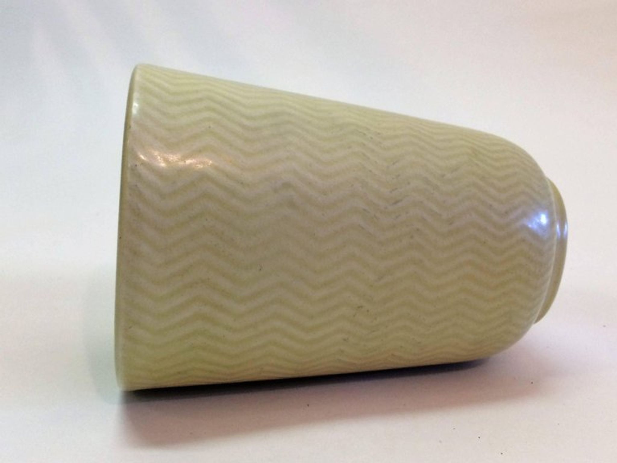 1950s Nils Thorsson Yellow Faience Marselis Vase Aluminia/Royal Copenhagen