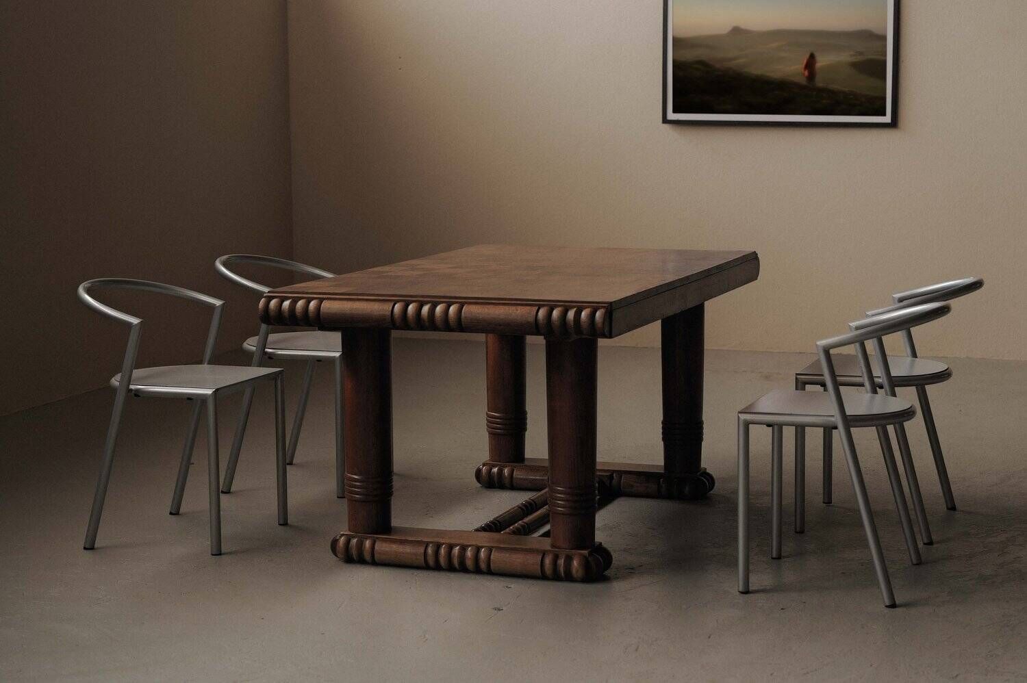 Art Deco oak table – France, 1930s–1940s