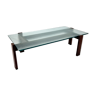 Wengé and glass coffee table, 1960s