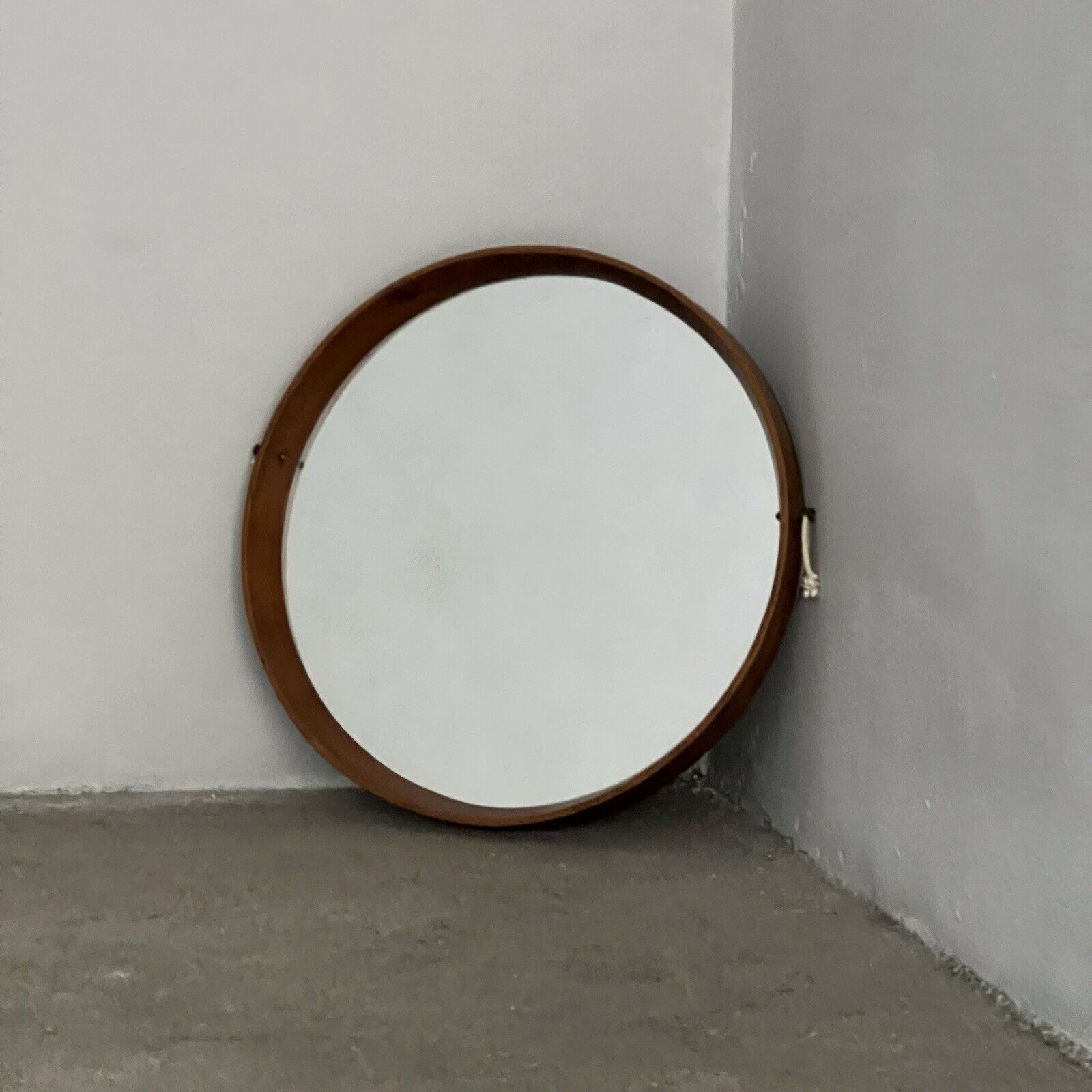 Miroir - Teck - Structure en bois avec laiton - Design italien vintage - Années 60