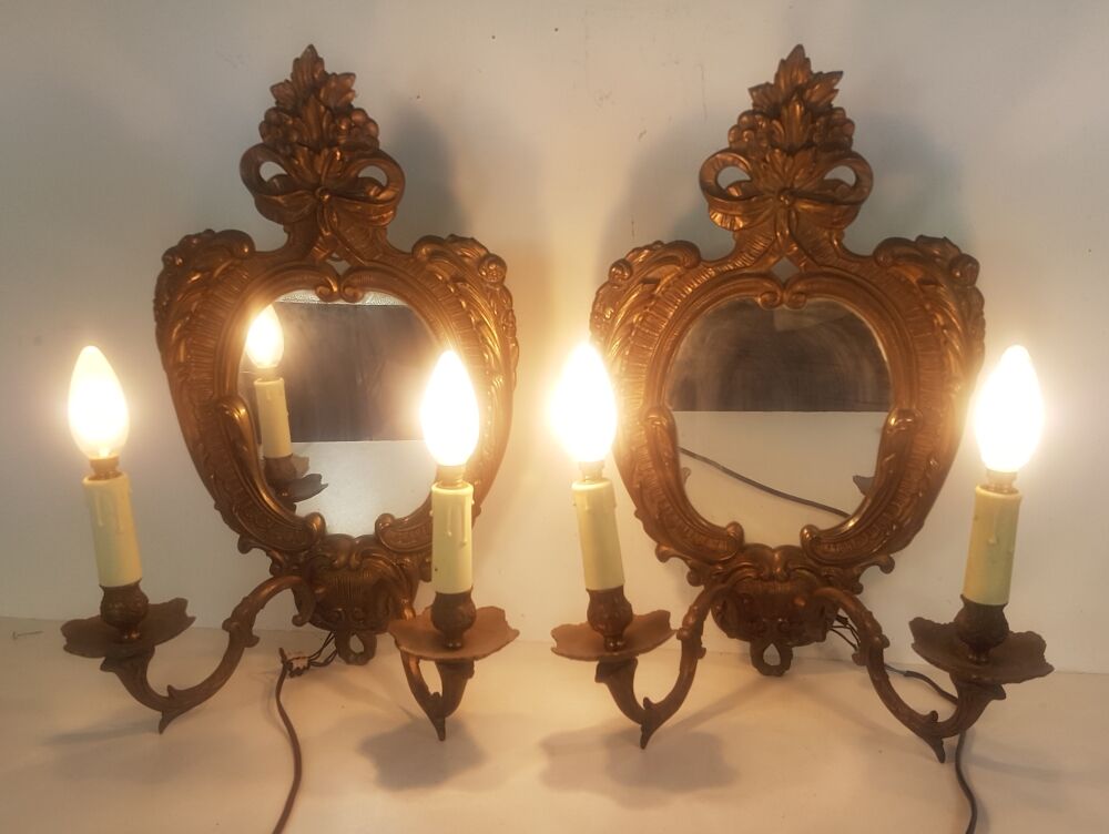 Bronze mirror appliques