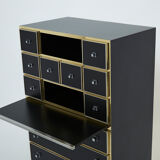 Secretary brass chrome lacquer Michel Pigneres 1970