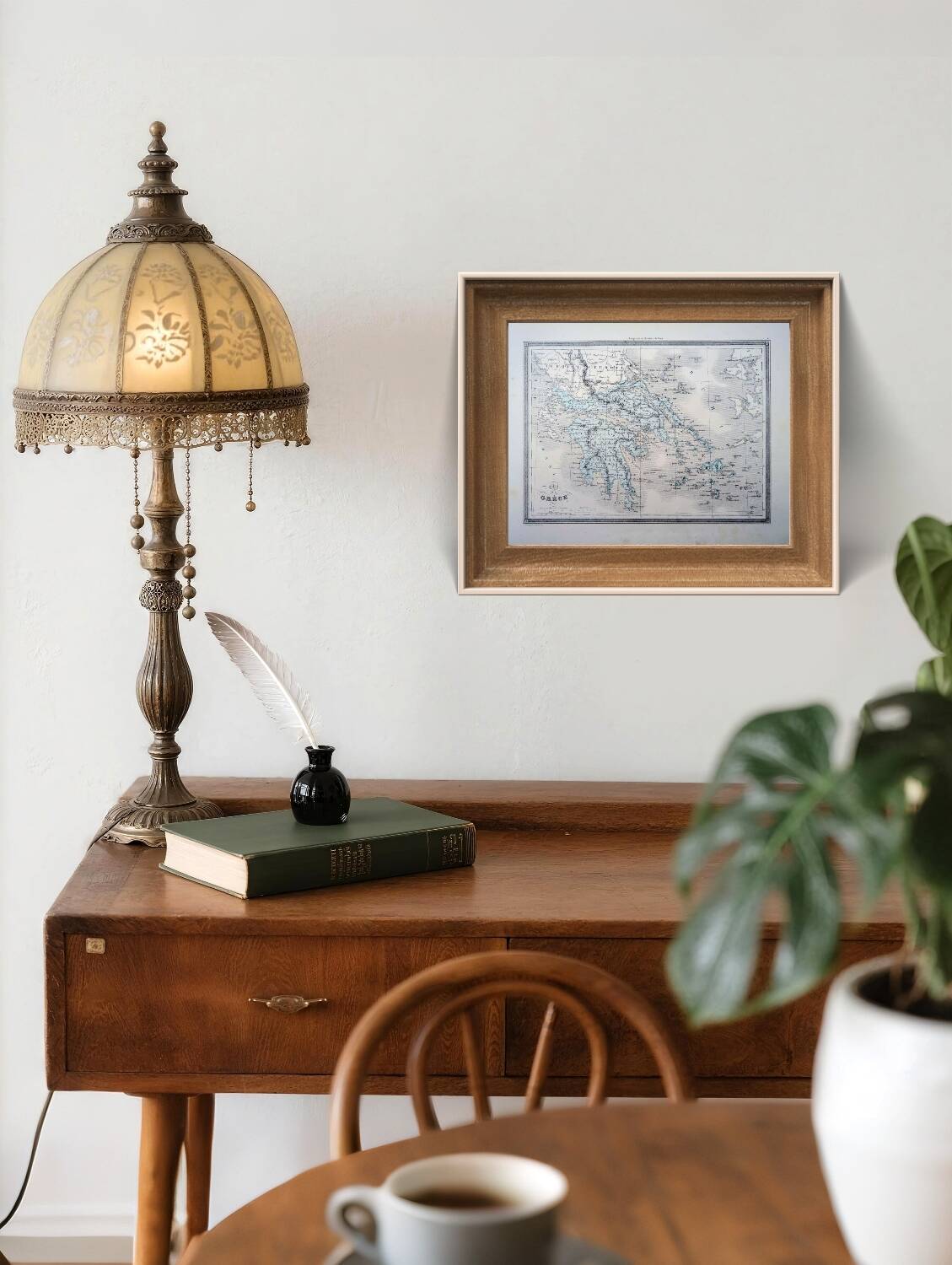 La Grèce, carte ancienne, imprimée en 1852. Authentique.