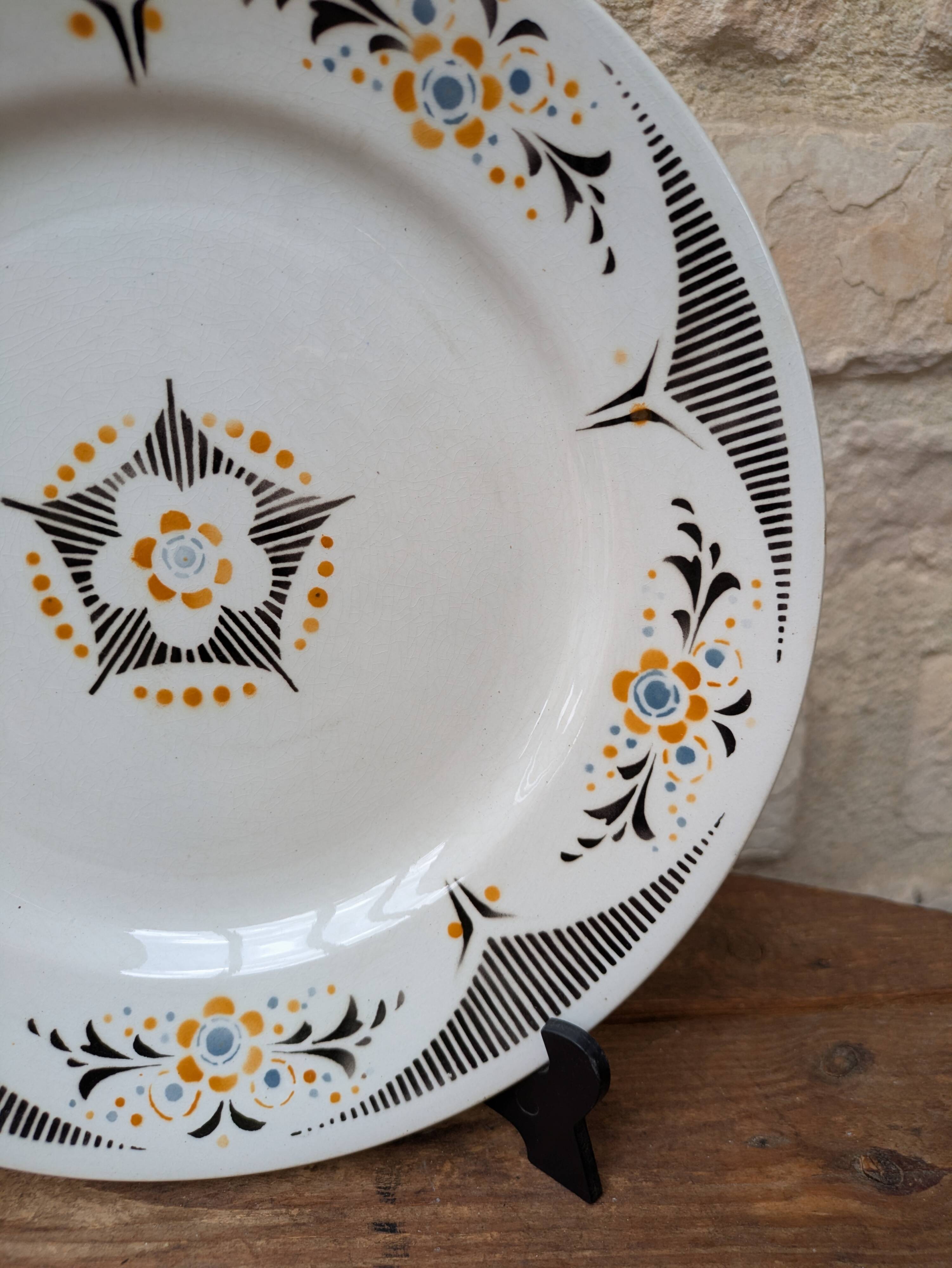 Old plate K&G Lunéville model Limeil 24cm ironstone