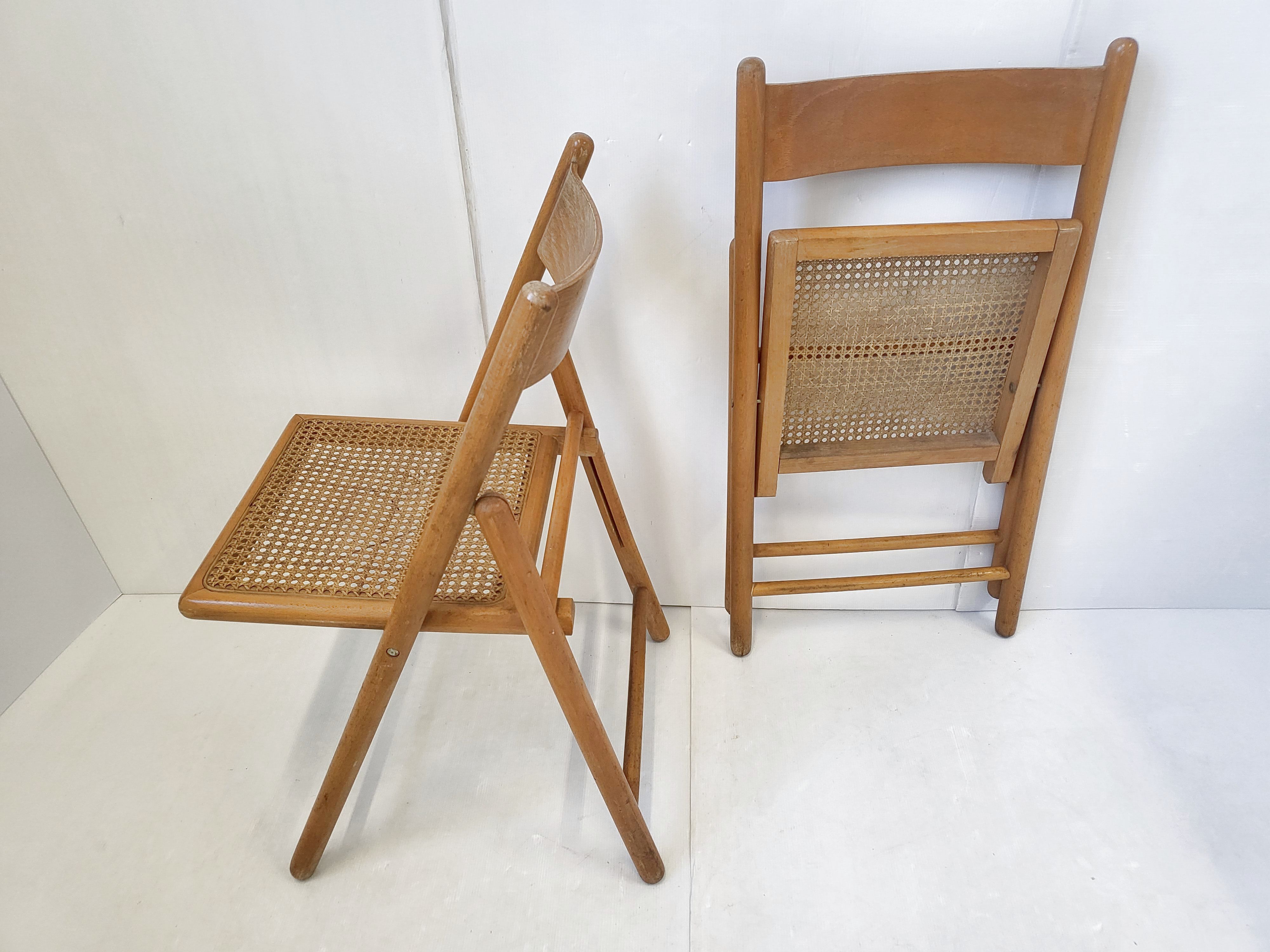 Paire de chaises pliantes vintage italiennes 1970