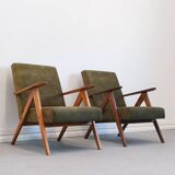 Mid-Century Accent Chair Model B-310 Var in Forest Green Velvet
