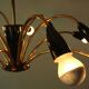 Italian Black and brass 12 arm Spider Chandelier  1950s