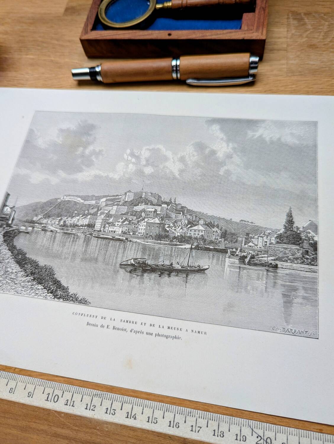 Namur, Belgium, Vintage engraving, 1879.