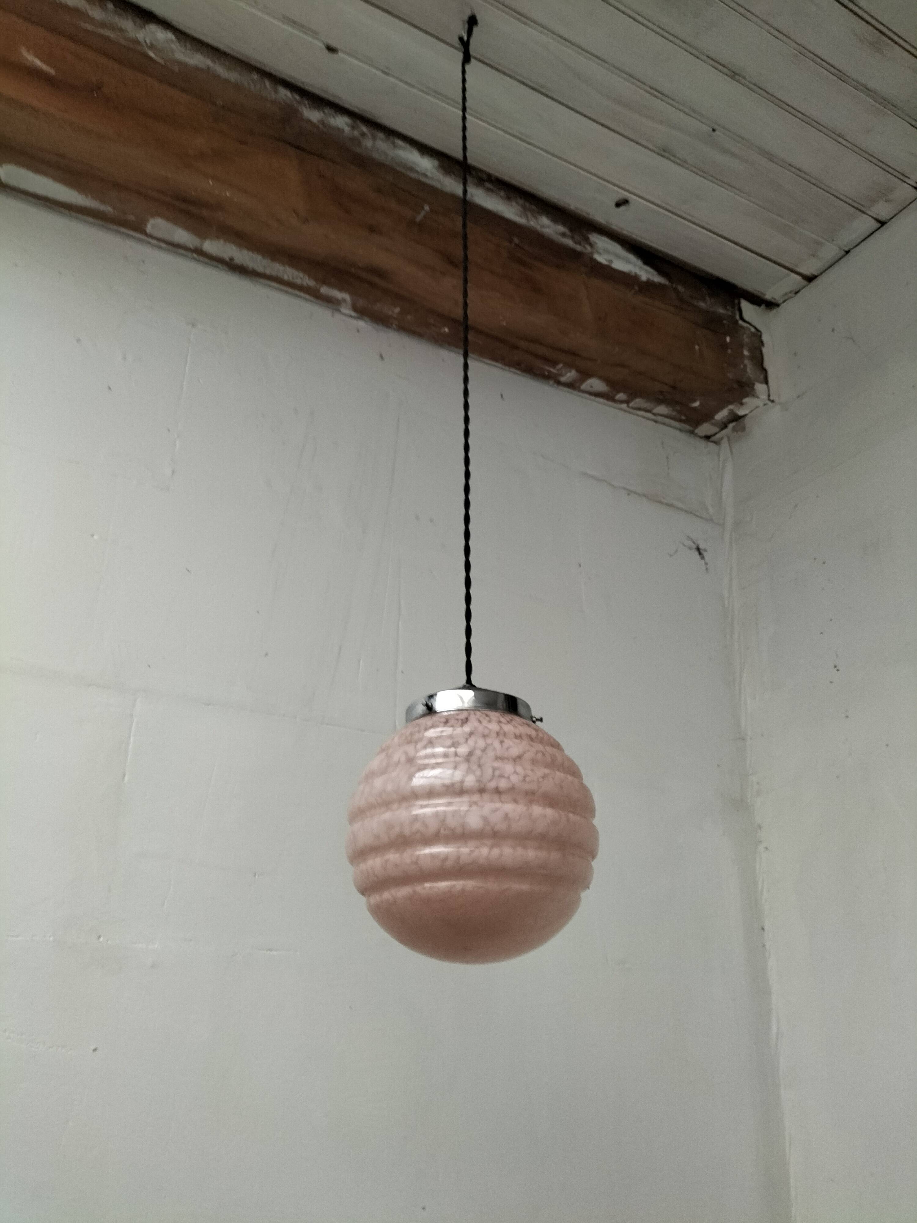 pink opaline pendant light
