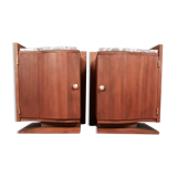 Pair of Art Deco mahogany bedsides