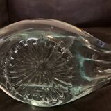 Large swan 31cm in glass crafts France glass bird statue vintage old