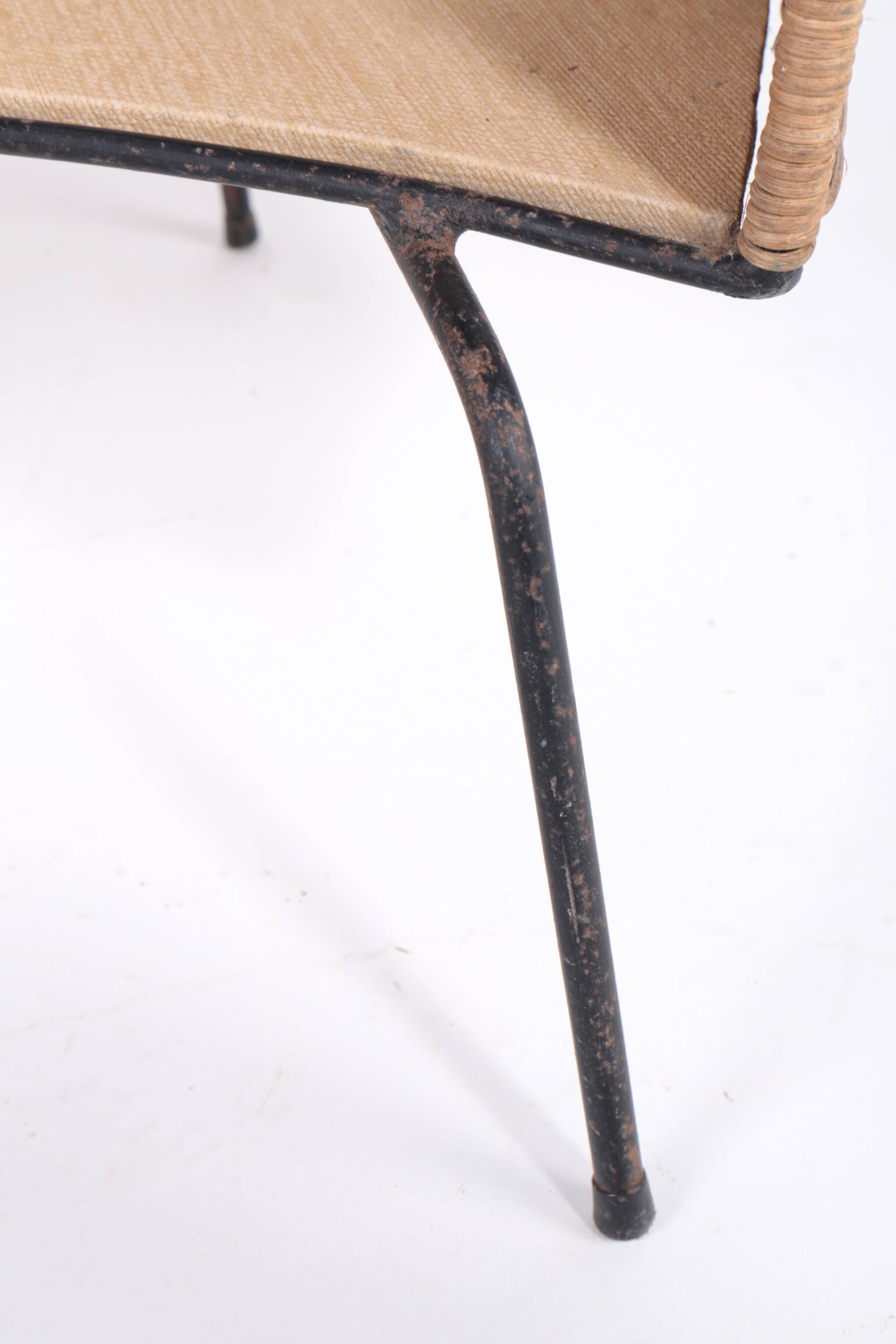 Vintage rattan and metal bar, 60s