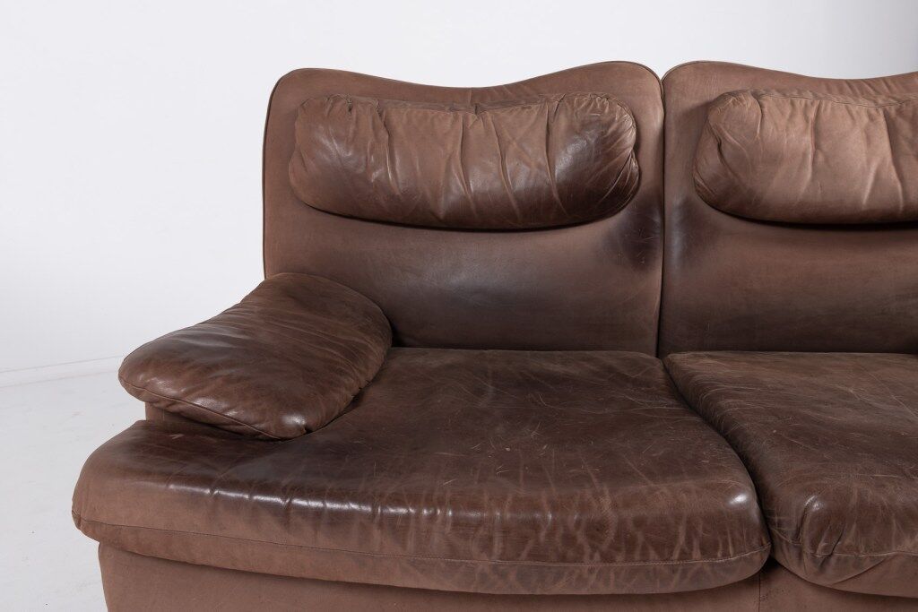 Vintage 2-seater sofa in aniline leather from the 1970s