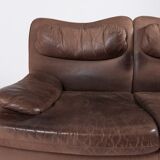 Vintage 2-seater sofa in aniline leather from the 1970s