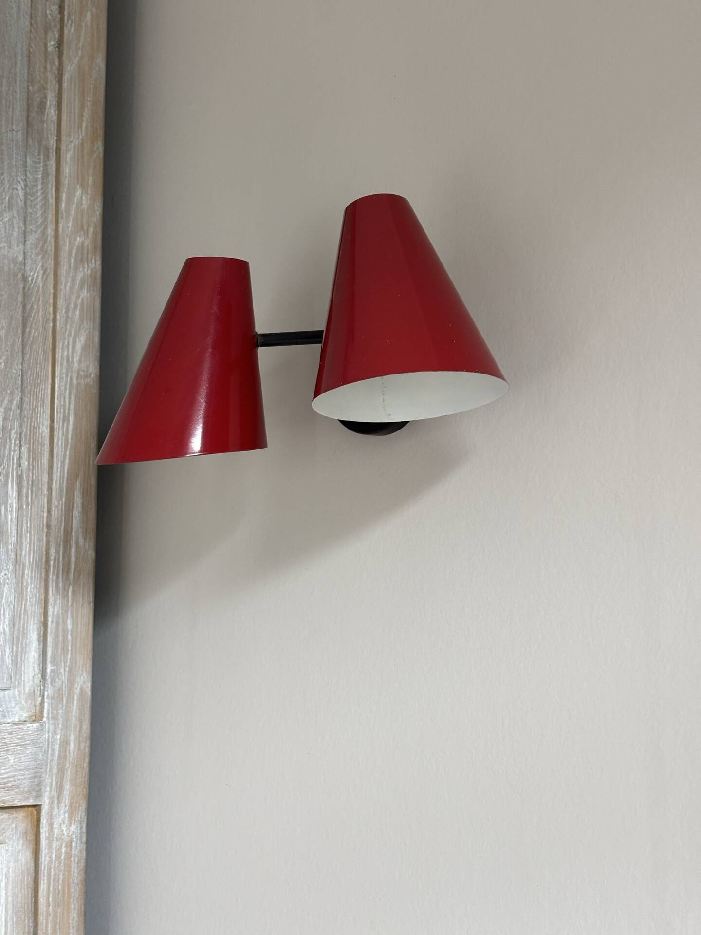 Double metal wall light from the 1960s.