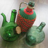 Vintage and multi-coloured demijohn