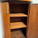 Biedermeier Demilune Half Cabinet in Cherrywood and Brass, France, 1810s