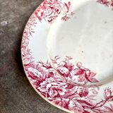 Gien oval dish in pink ironstone, "Floreal" service