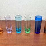 Coloured German shot glasses from the mid-century, 1960s, set of 6.