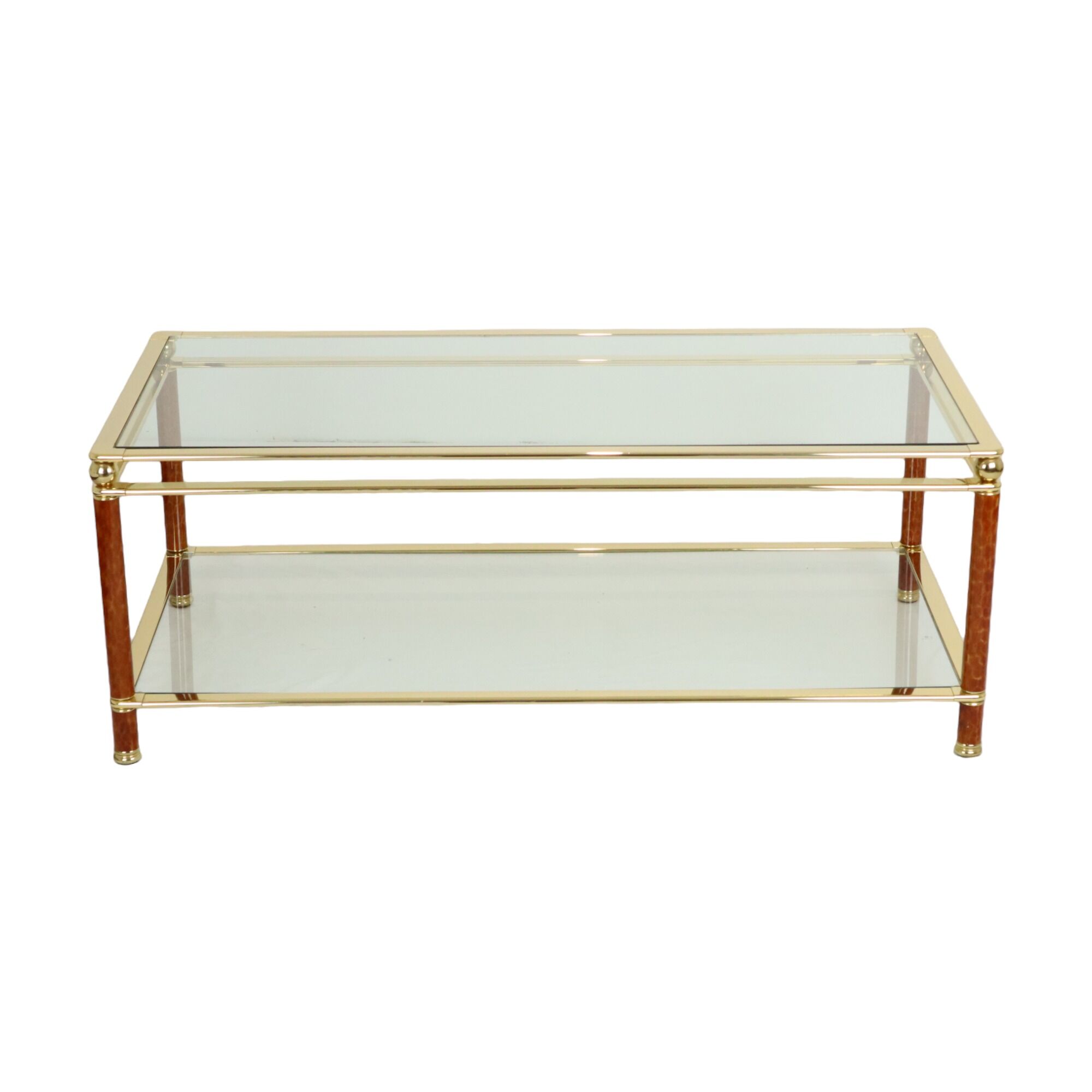 Coffee Table Italian Design Gold Plated Chrome Glass Orsenigo Hollywood Regency 120cm