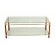 Coffee Table Italian Design Gold Plated Chrome Glass Orsenigo Hollywood Regency 120cm