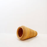 Vintage boho rattan sun vase in the style of Gabriella Crespi - H:70cm