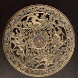 Openwork mythological cup in bronze on pedestal, Renaissance style