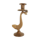 Old golden brass fish candlestick
