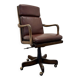 Fauteuil de bureau Chesterfield classique en cuir bordeaux