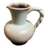 Carstens Tönnieshof Jug Model 422 with Twisted Handle, Tea Green and Brown West German Art Pottery