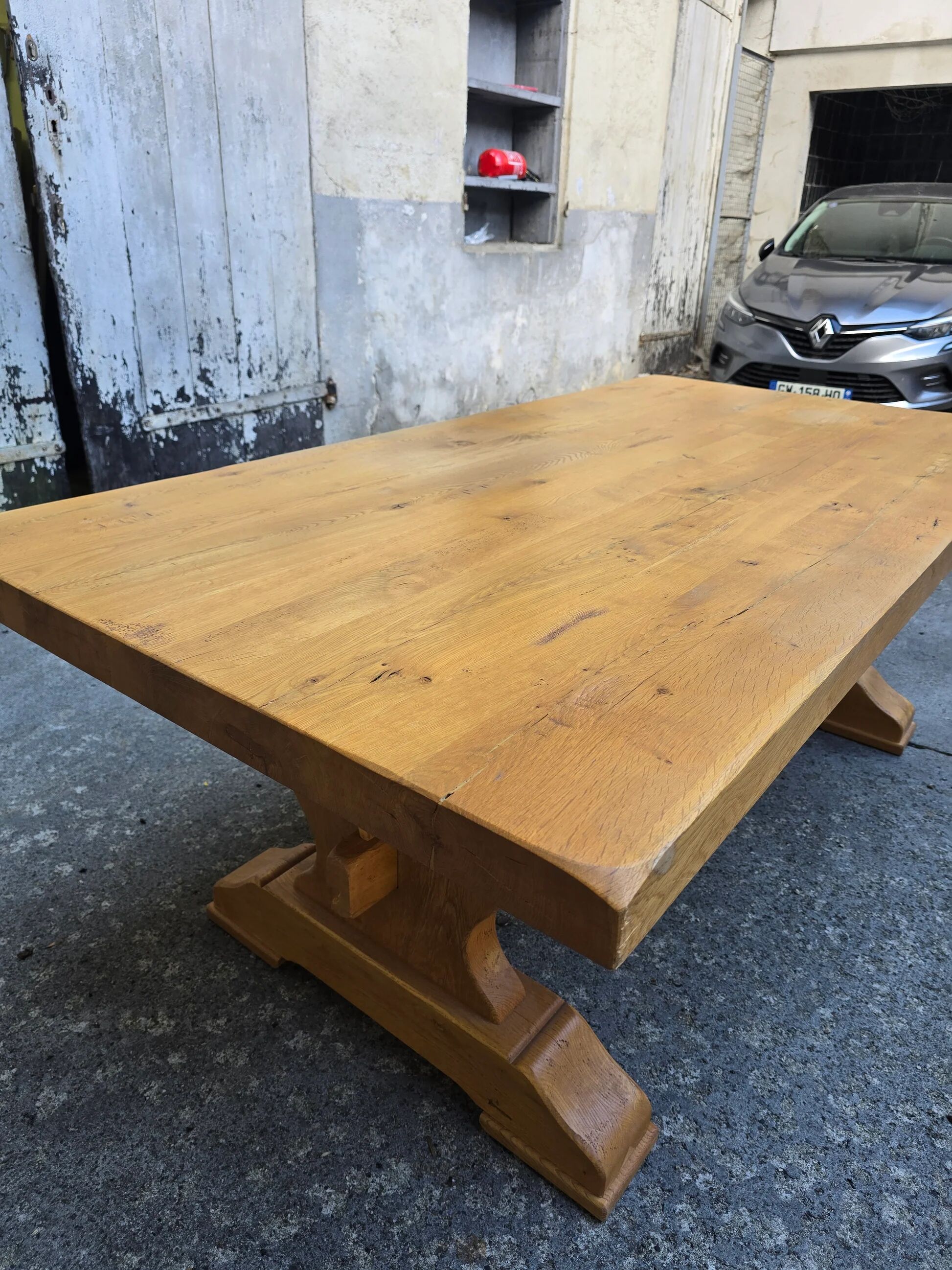 Large monastery table in solid oak – French handcrafted.