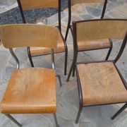 Lot de 4 chaises d'école anciennes