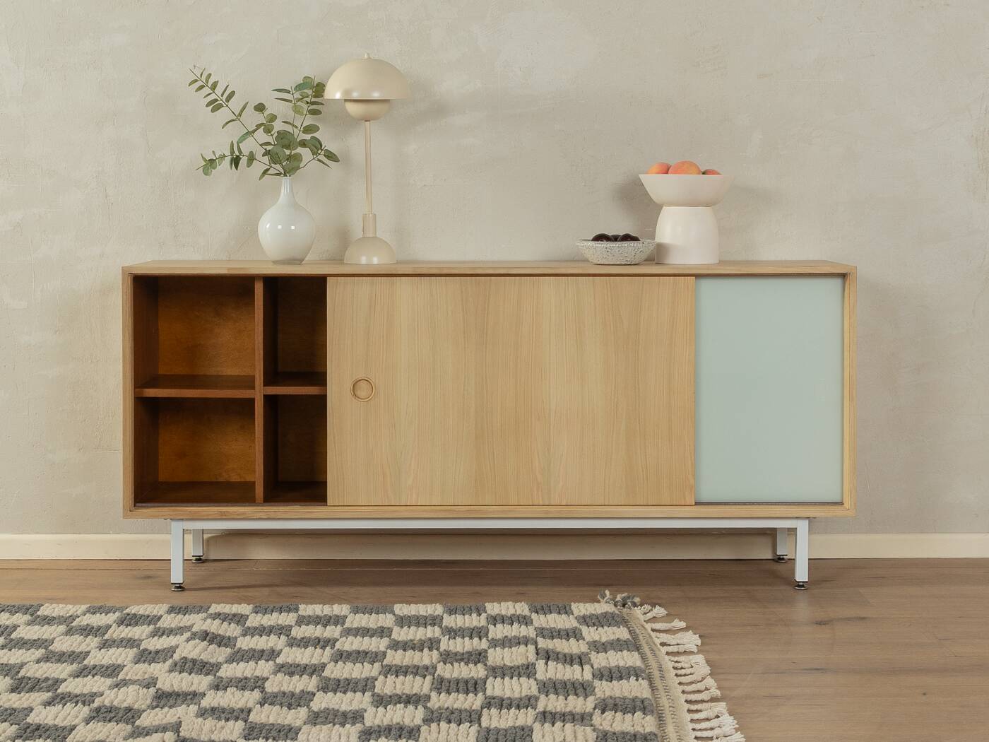 60s Sideboard with Sliding Doors by Lothar Wegner