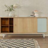 60s Sideboard with Sliding Doors by Lothar Wegner