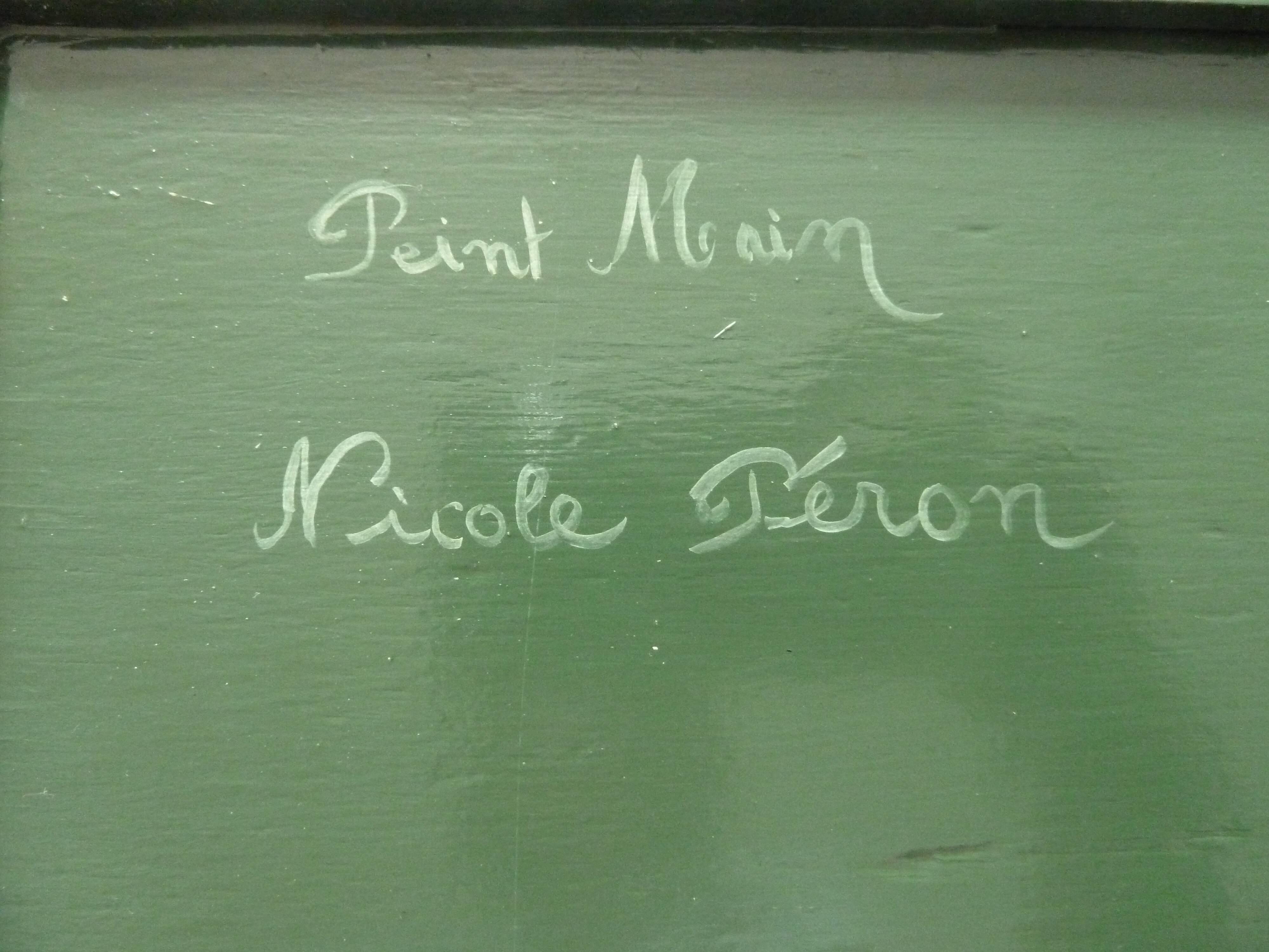 Hand-painted wooden tray exotic garden