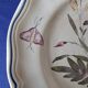 Fluted plate Longchamp, decorated with dragonflies and flowers.