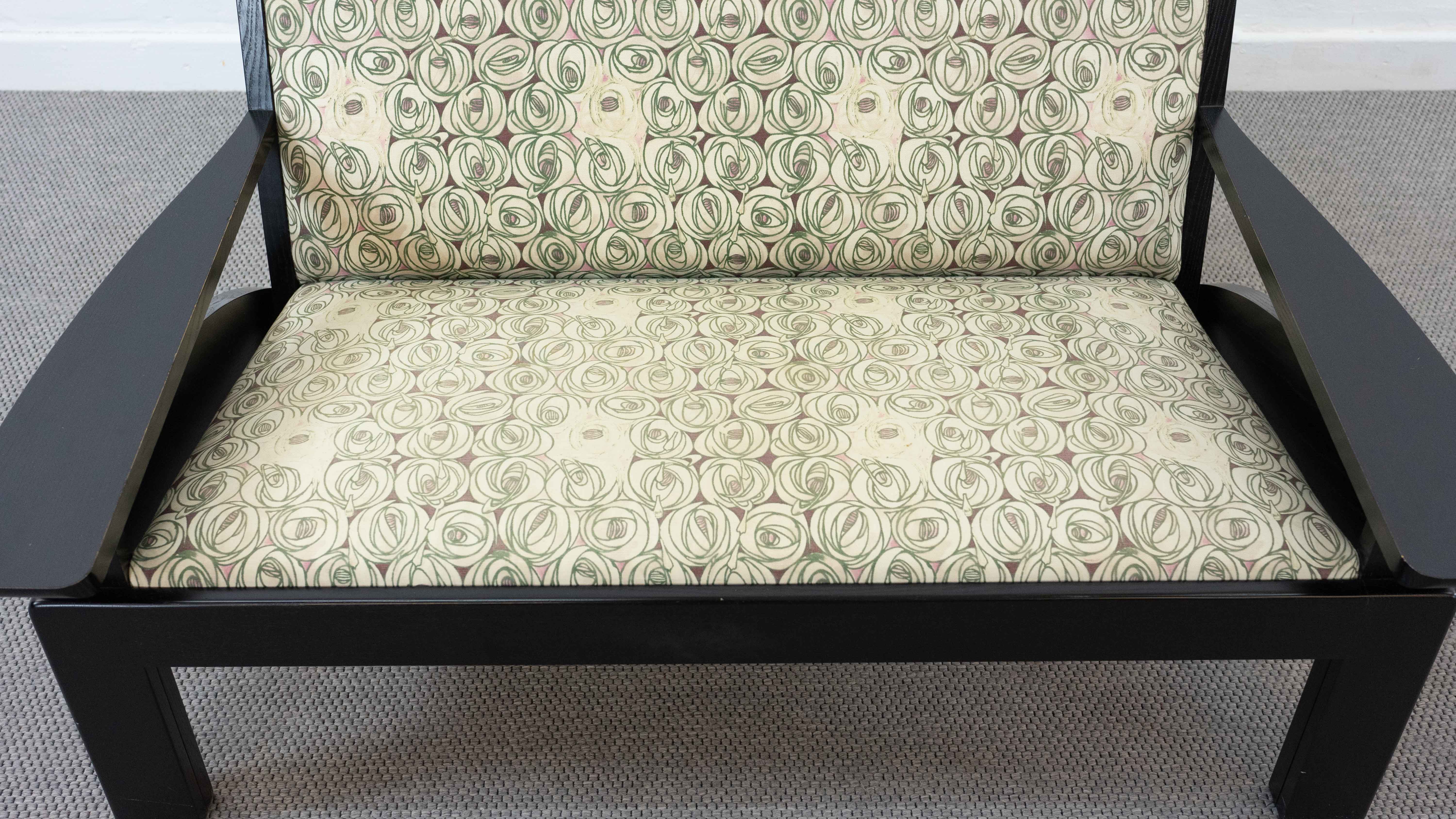 Cassina Hill House Set, Sofa and easy chair by Charles Rennie Mackintosh