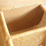 Side table - bedside table - handmade of rattan, bambus and wood - Vintage