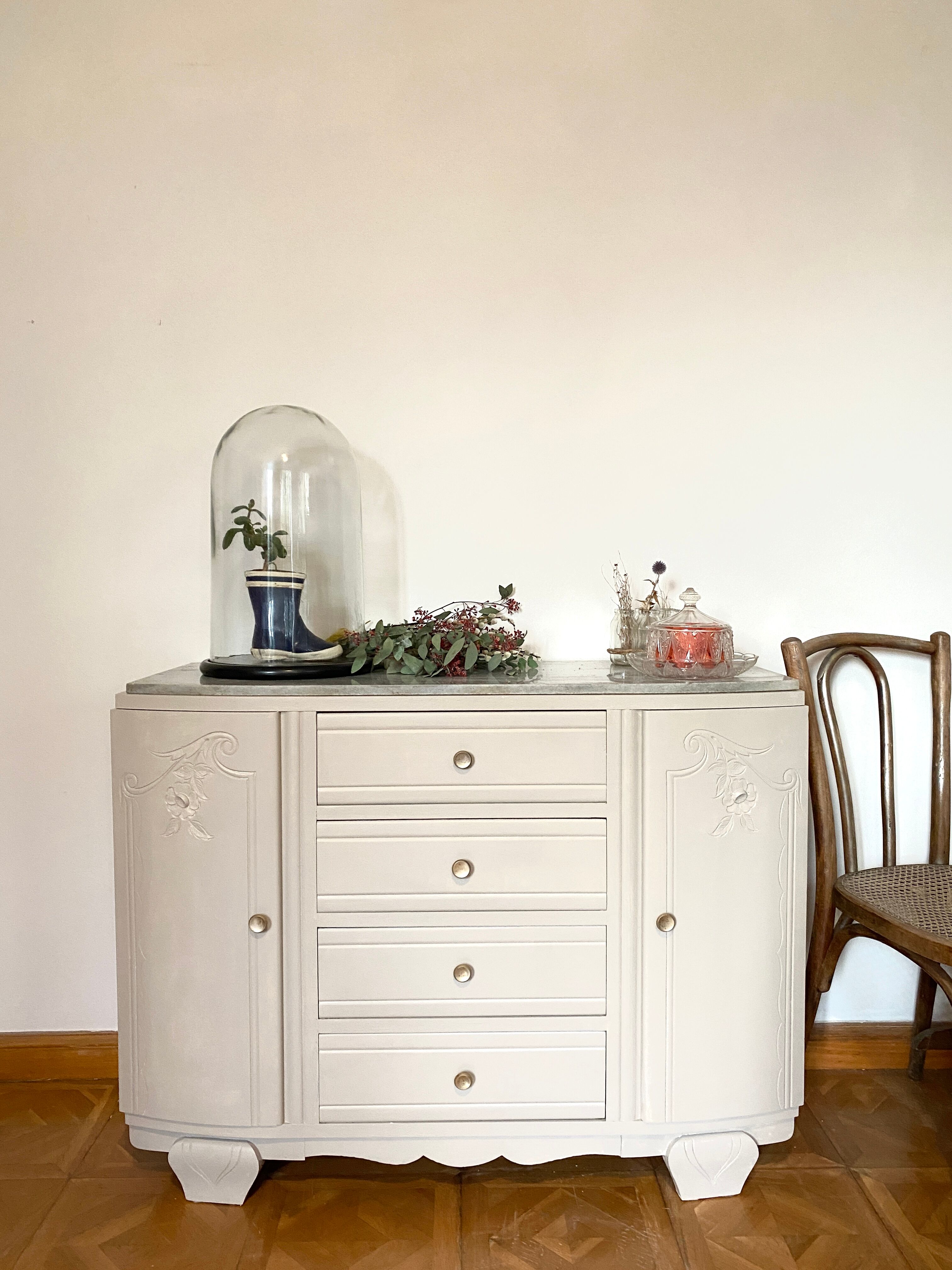 Art Deco clay chest of drawers
