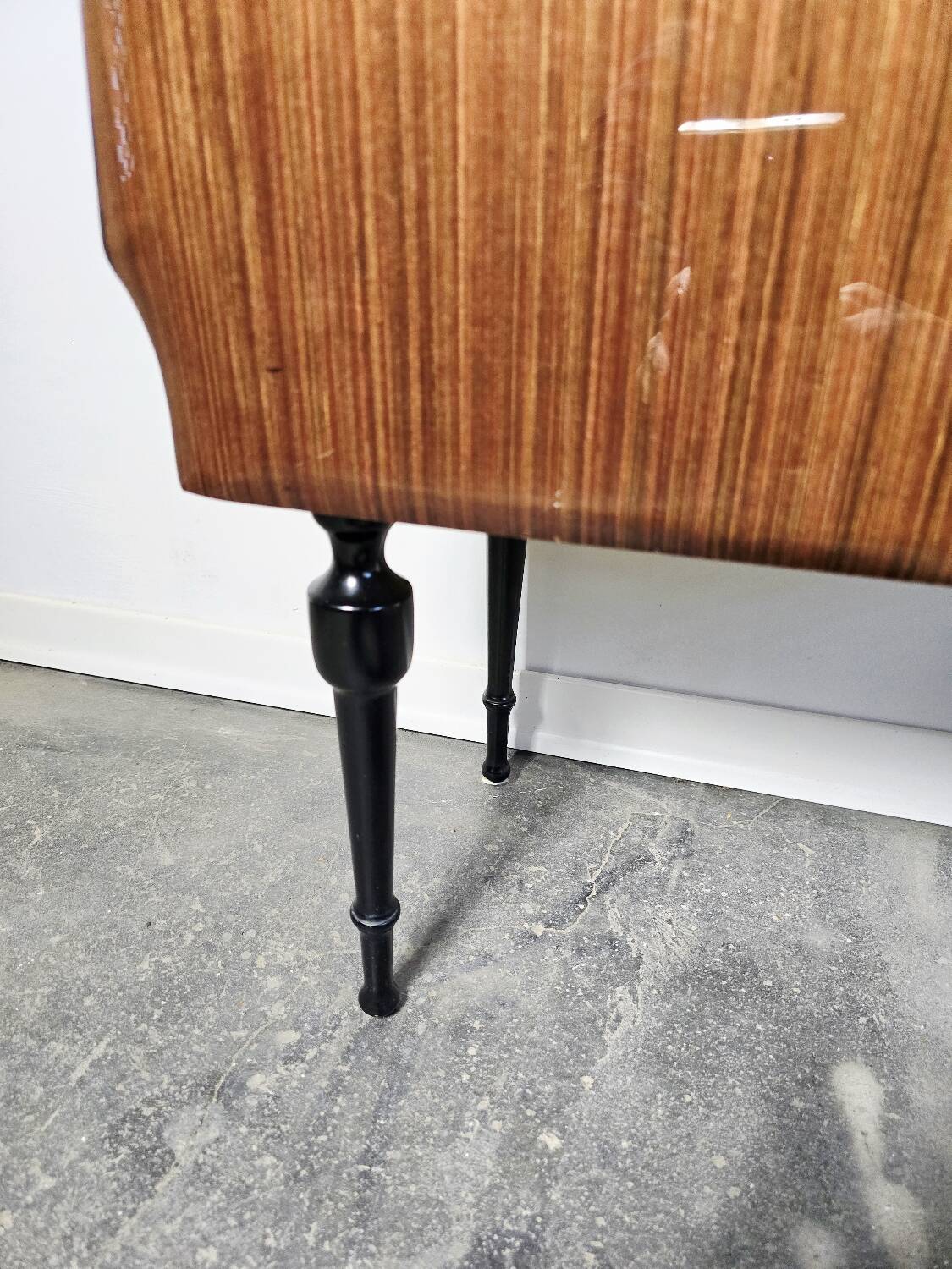 80s Italian Nightstand with Glass top