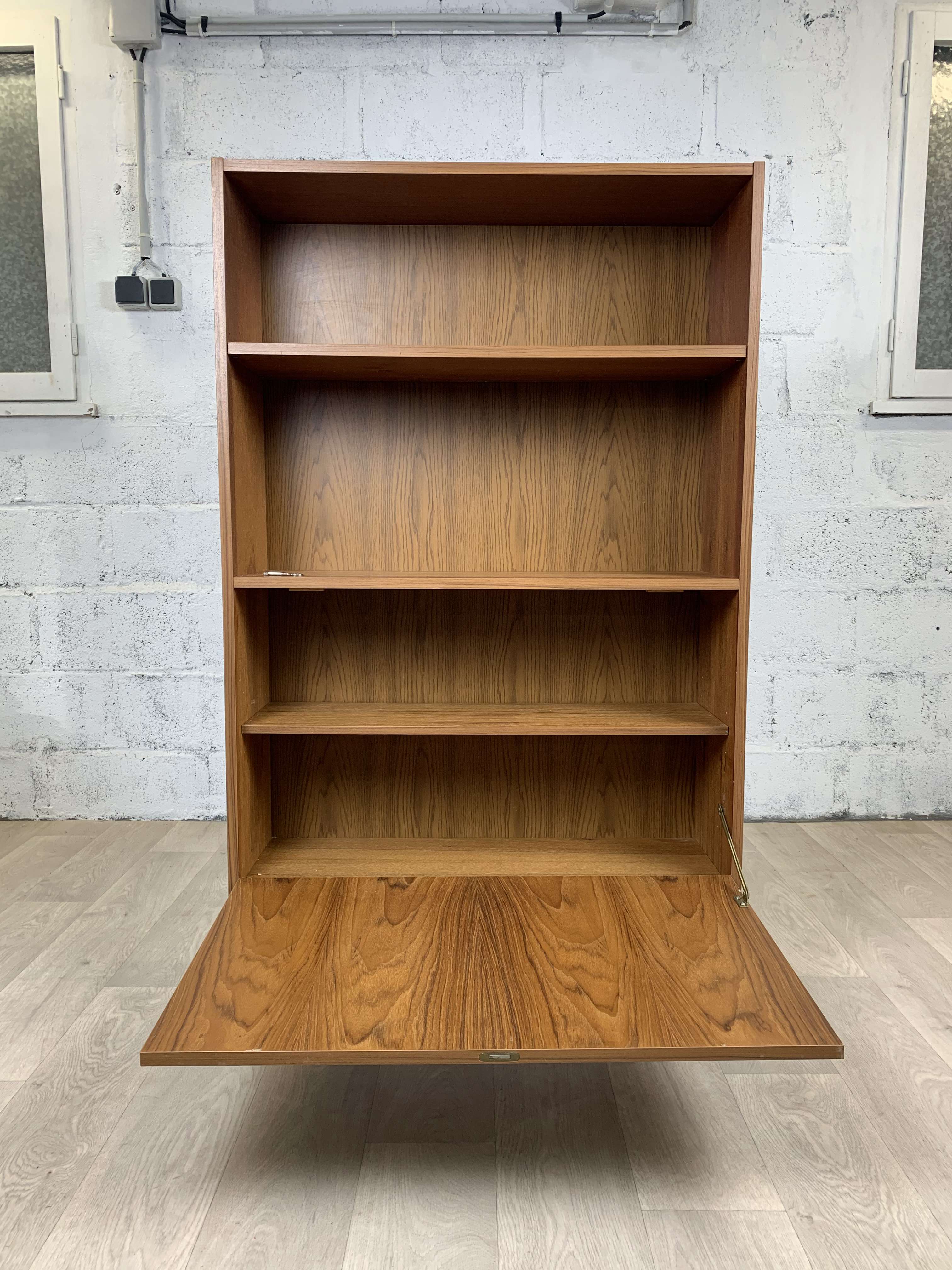 Scandinavian vintage teak library, 60s